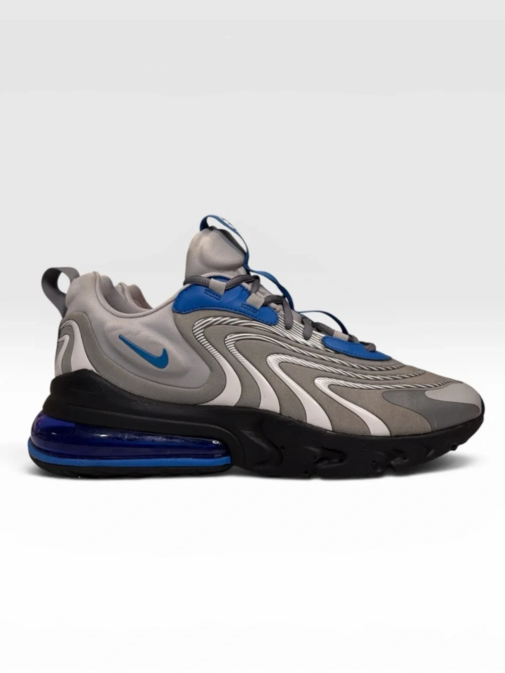 Nike Air Max 270 React ENG “Battle Blue” Mens Size 11 Silver Black CJ0579-001